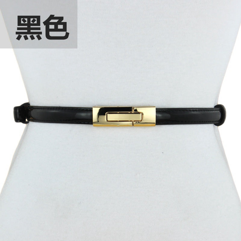 Versatile leather patent leather belt