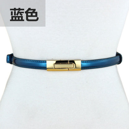 Versatile leather patent leather belt