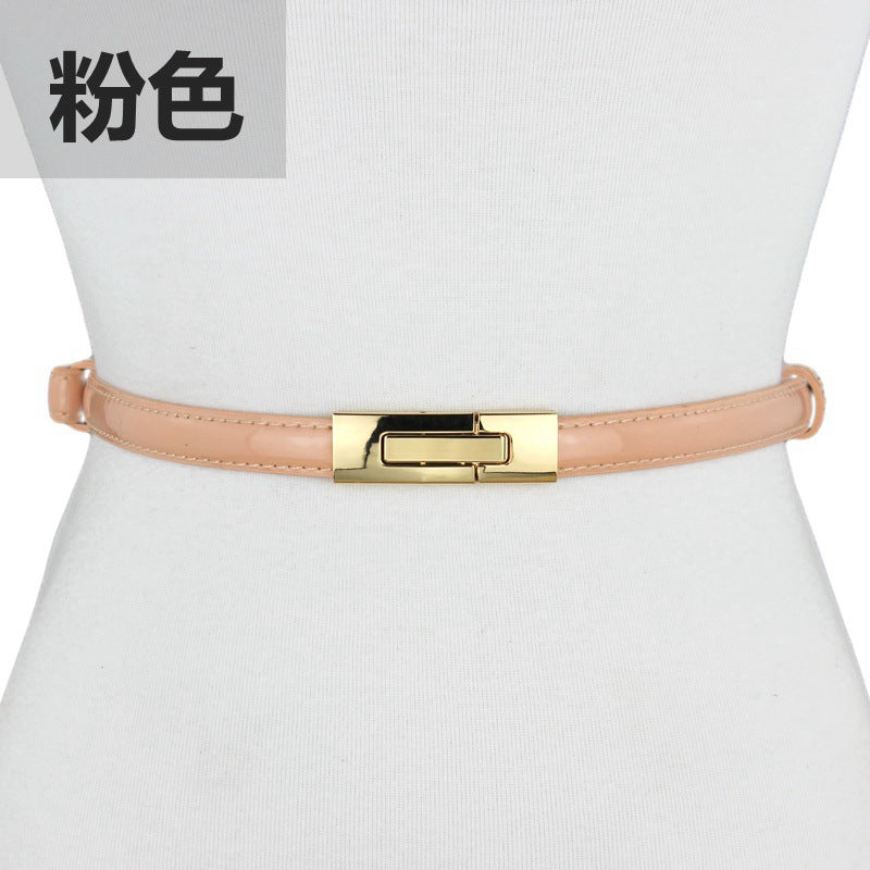 Versatile leather patent leather belt