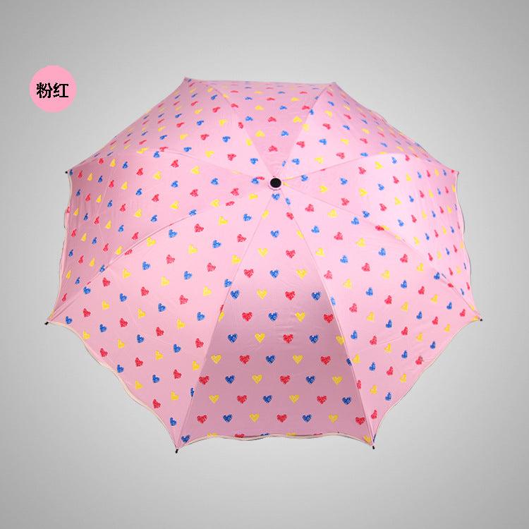 Black Coated UV Protection Umbrella 3-Fold Creative Umbrella