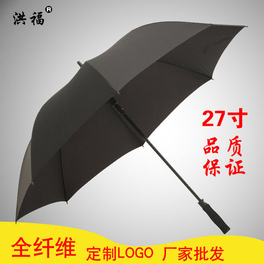 Large 8 Rib Golf Umbrella Automatic Fiber Umbrella