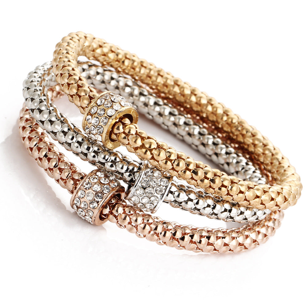 Diamond Bracelet Tricolor Set