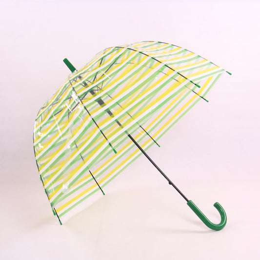 Transparent Striped Long Handle Umbrella Polo Creative Umbrel