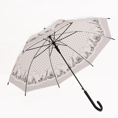 55*8K Snowflake House Umbrella Long Handle Umbrella