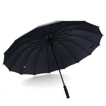 16 Rib Advertising Umbrella Solid Color Long Handle Umbrella