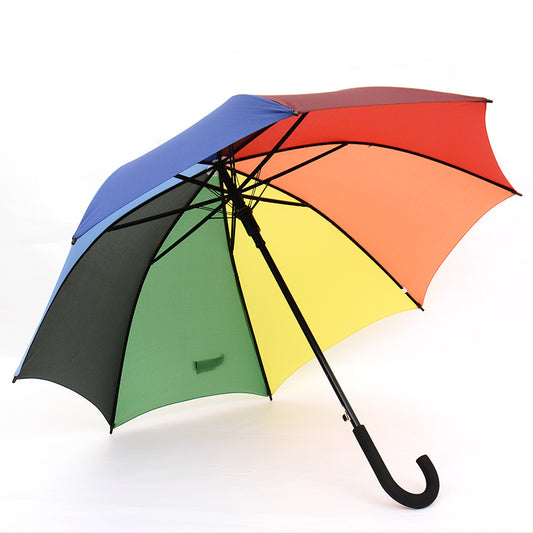 8 Rib Rainbow Umbrella Double Shaft Long Handle Umbrella