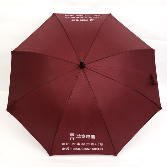 8 Rib Silver Coated Umbrella Advertising Long Handle Umbrella