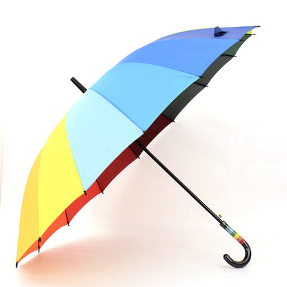 70cm 16-Rib Rainbow Umbrella Long Handle Custom Wholesale