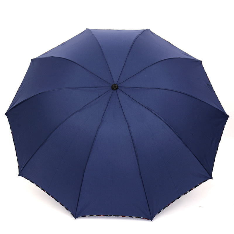 10 Rib 3-Fold British Business Umbrella UV Protection Umbrella