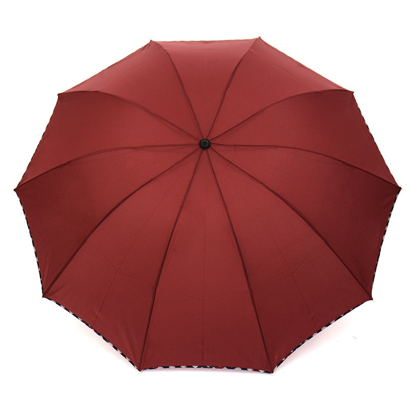 10 Rib 3-Fold British Business Umbrella UV Protection Umbrella