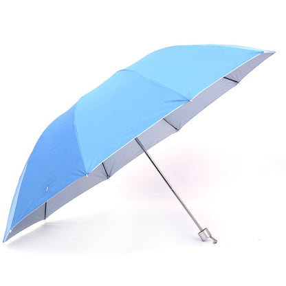 Ten-Rib Triple-Fold Silver Coated Promotional Umbrella