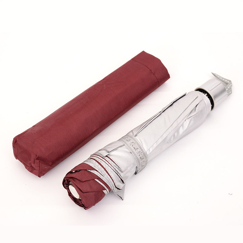 Ten-Rib Triple-Fold Silver Coated Promotional Umbrella