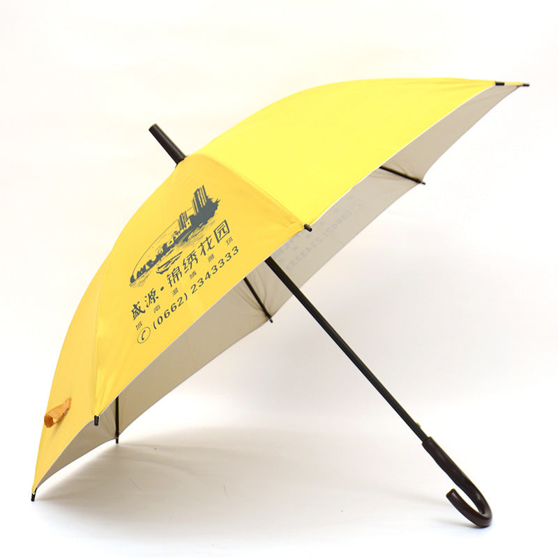 60cm 8-Rib Double-Bone Silver Coated Business Promotional Umbrella