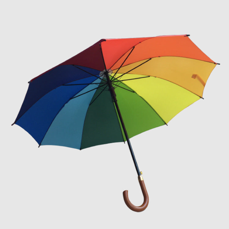 23 Inch 10 Rib Rainbow Umbrella Automatic Long Handle Umbrella