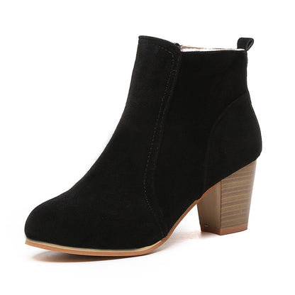 Thick heel high heel short boots