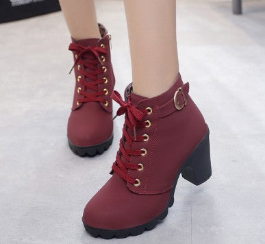 High Heel Coarse Heel Casual Women's Boots