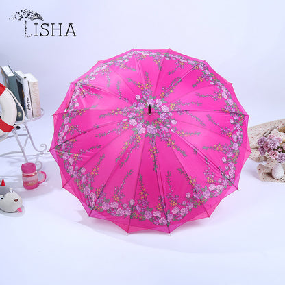 Rainproof Sunproof Chinese Style Women's Double-Layer Umbrella