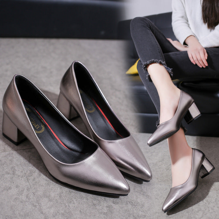 Korean version of pointed-toed shallow-mouth women's shoes