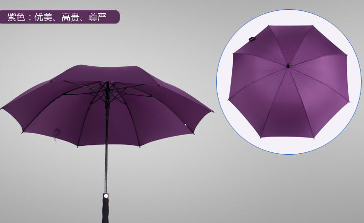 Large 8 Rib Golf Umbrella Automatic Fiber Umbrella