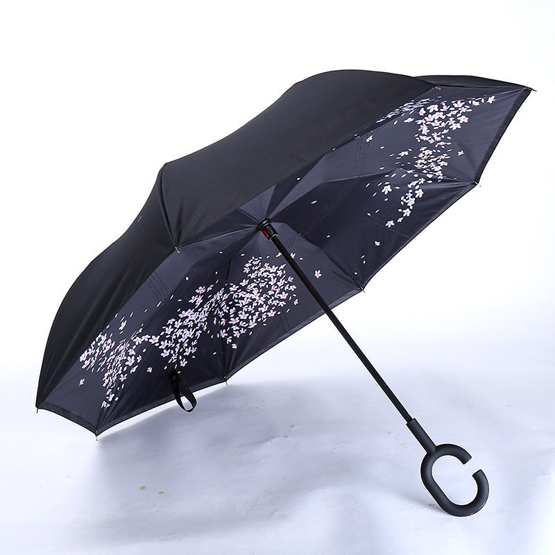 C-Handle Hands-Free Car Reverse Umbrella Double-Layer Windproof