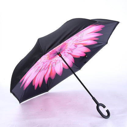 C-Handle Hands-Free Car Reverse Umbrella Double-Layer Windproof