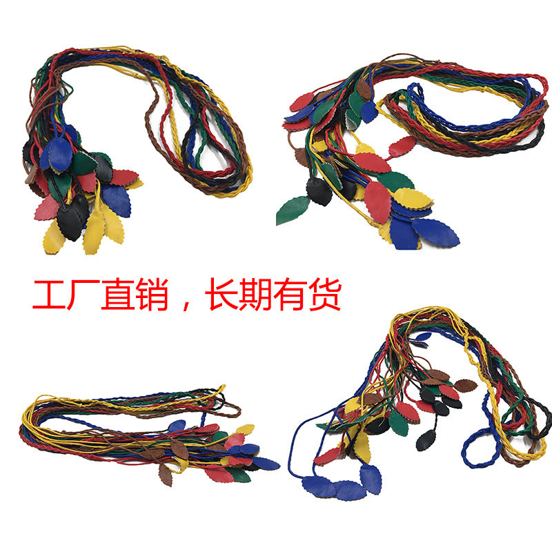 Woven Wax Rope Leaf Belt