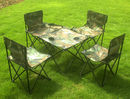 Outdoor folding table and chairs five-piece set