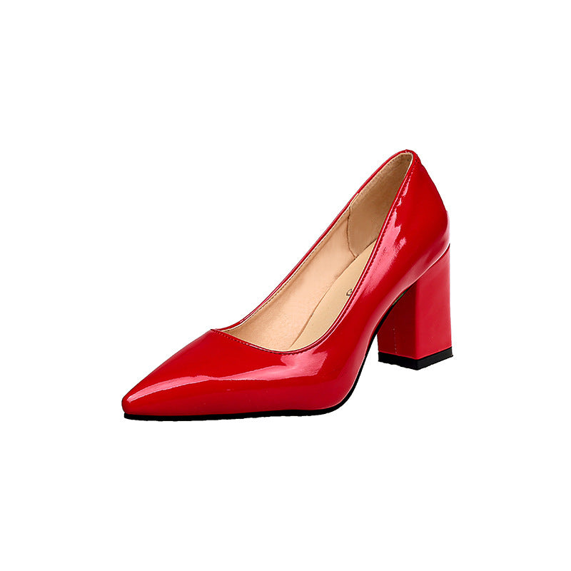 PU pointed high heels women's shoes