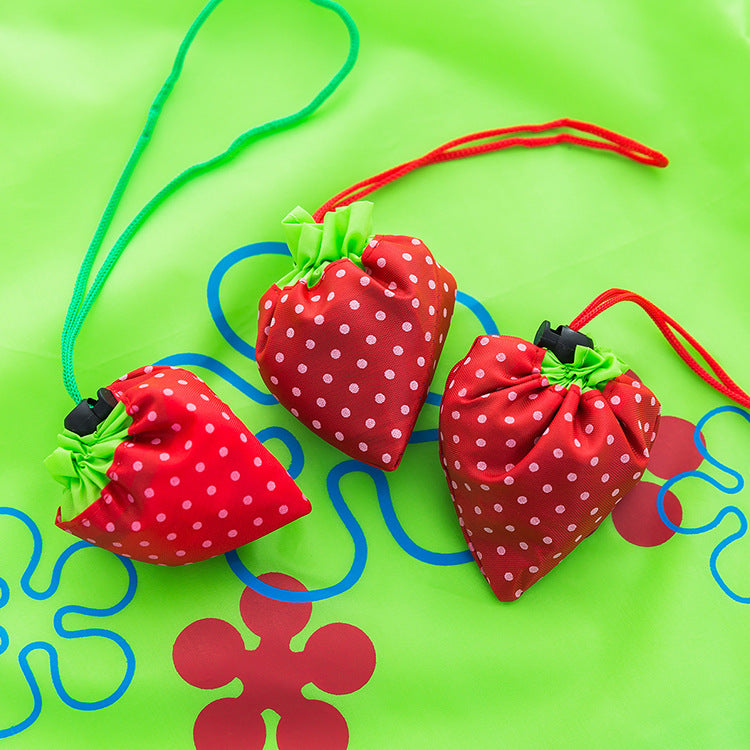 Foldable Strawberry Bag Portable Polyester Shopping Bag