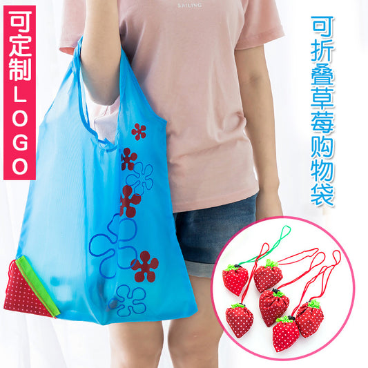 Foldable Strawberry Bag Portable Polyester Shopping Bag