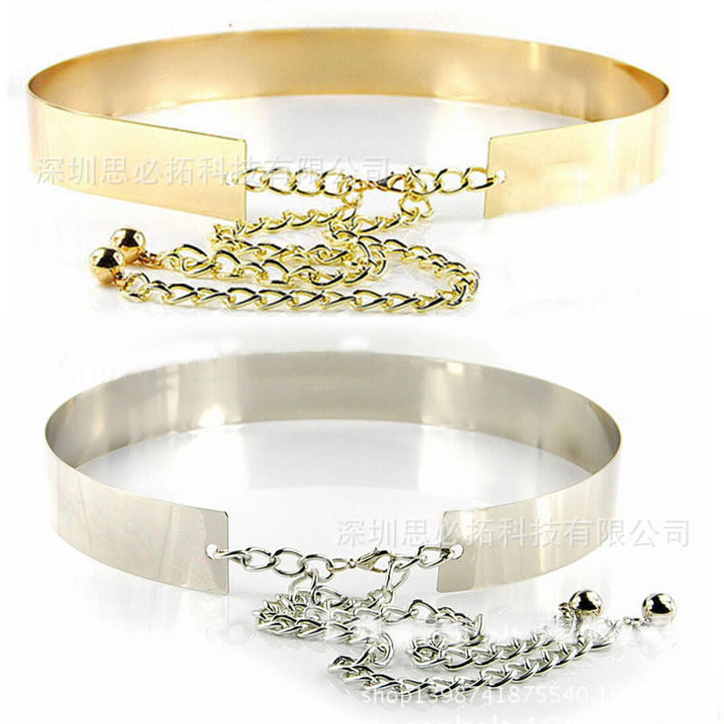 3Cm gold mirror metal sheet belt