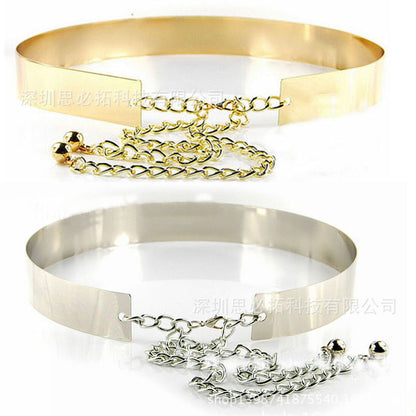 3Cm gold mirror metal sheet belt