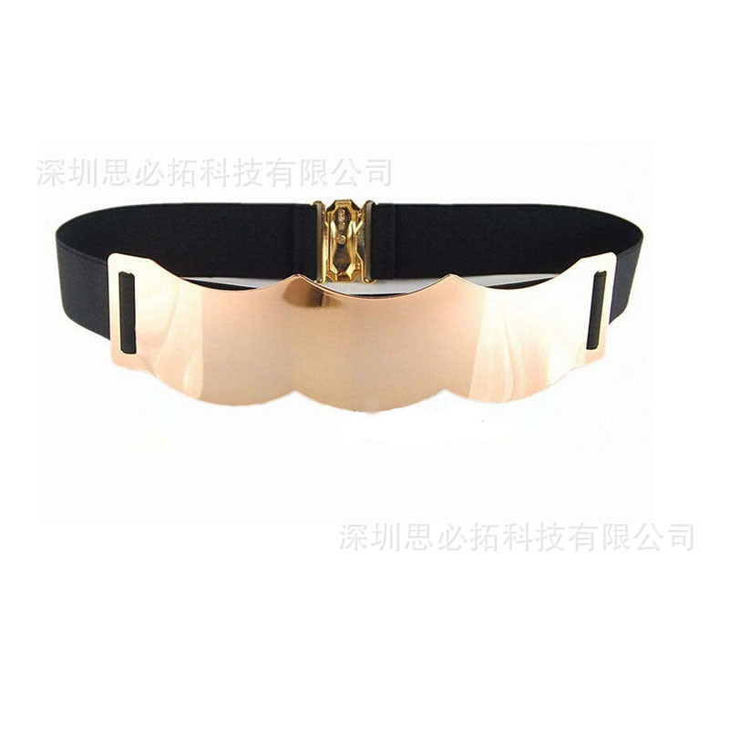 Wave curved metal sequined waist seal