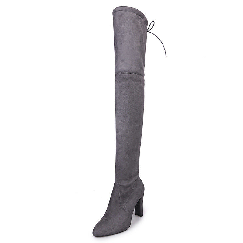 Large Size Over Knee Boots High Heel Round Head