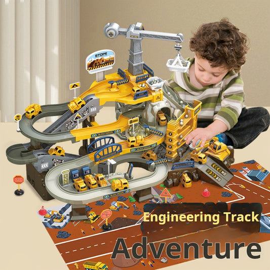 Children's Electric Engineering Track Car Adventure Toy for Ages 3-5