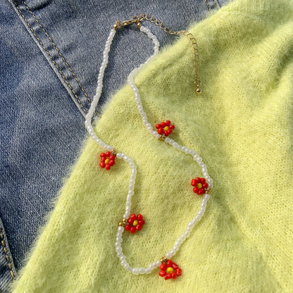 Little daisy flower letter necklace