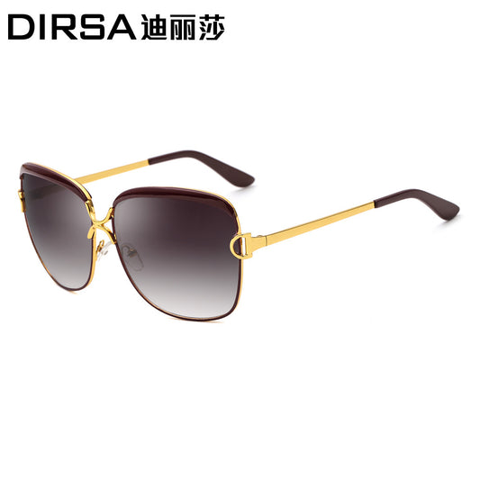 Classic European Metal Large Frame Sunglasses