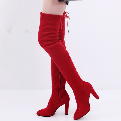 Large Size Over Knee Boots High Heel Round Head