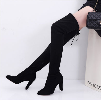 Large Size Over Knee Boots High Heel Round Head