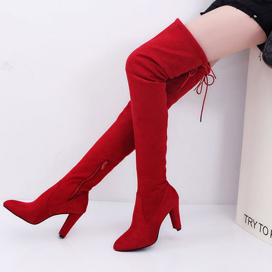 Large Size Over Knee Boots High Heel Round Head