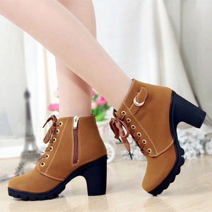 High Heel Coarse Heel Casual Women's Boots