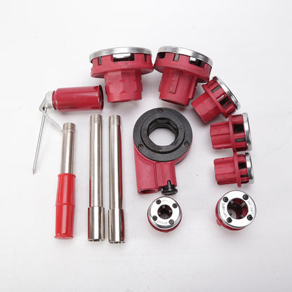 Durable 4"-2" Pipe Threader Die Set Manual Tool Kit