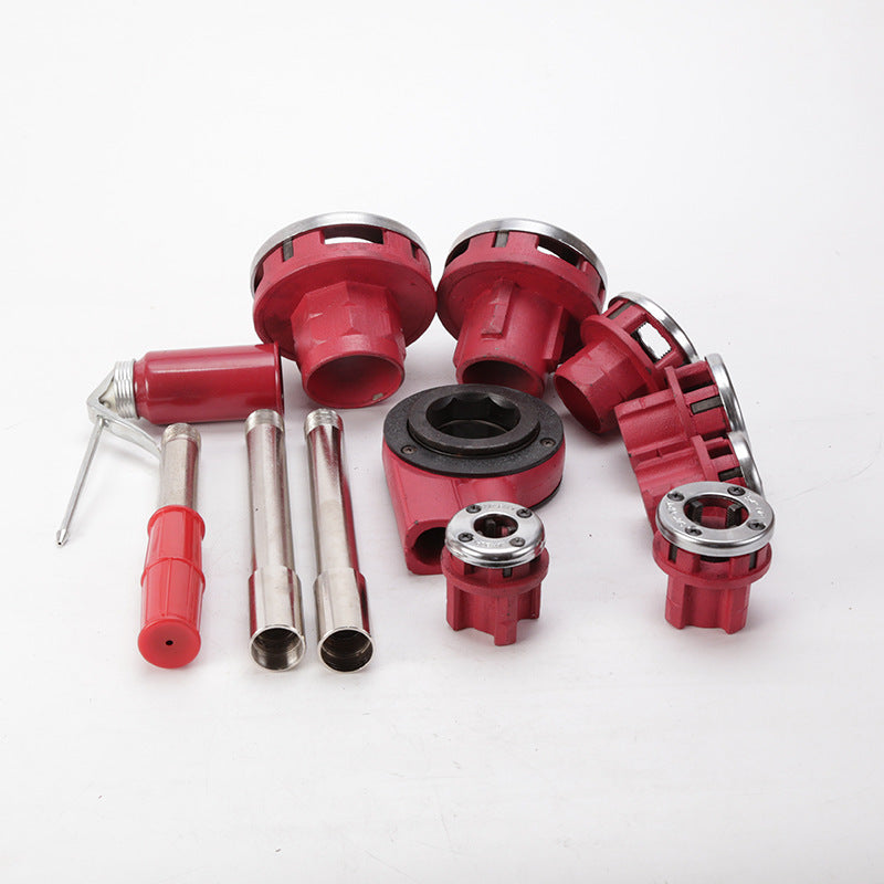 Durable 4"-2" Pipe Threader Die Set Manual Tool Kit