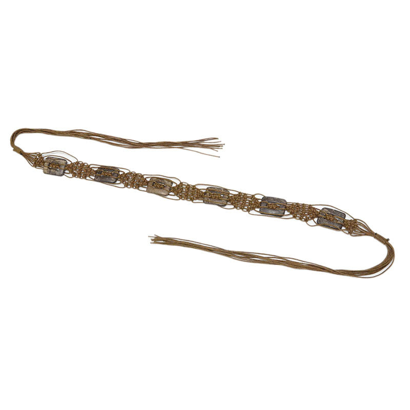 Wholesale of woven wood beads and bamboo slices waist chain