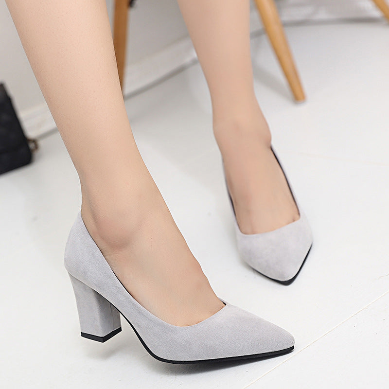 Solid color light mouth PU women's shoes