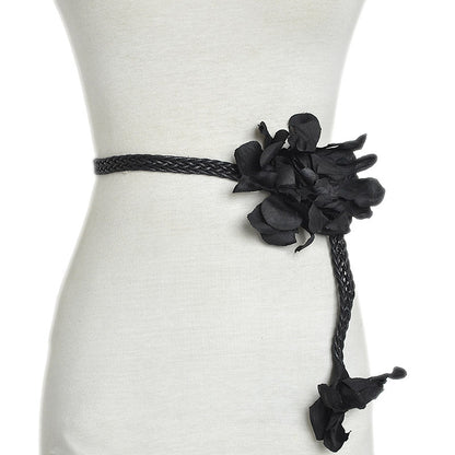 Women's new woven belt flowers