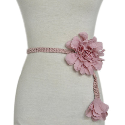 Women's new woven belt flowers