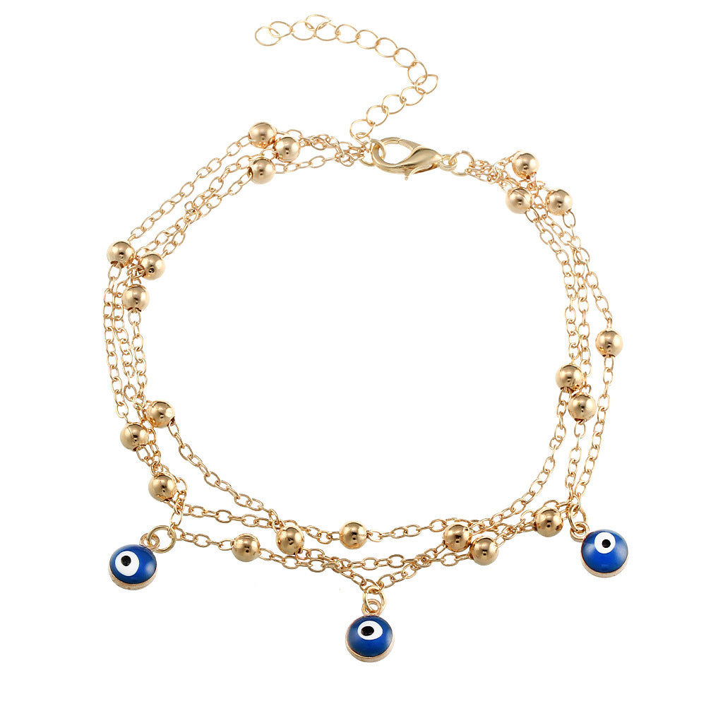 Blue Eyes Pendant Anklet