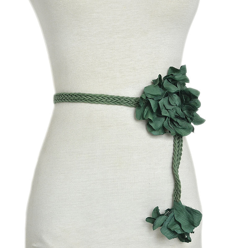 Women's new woven belt flowers