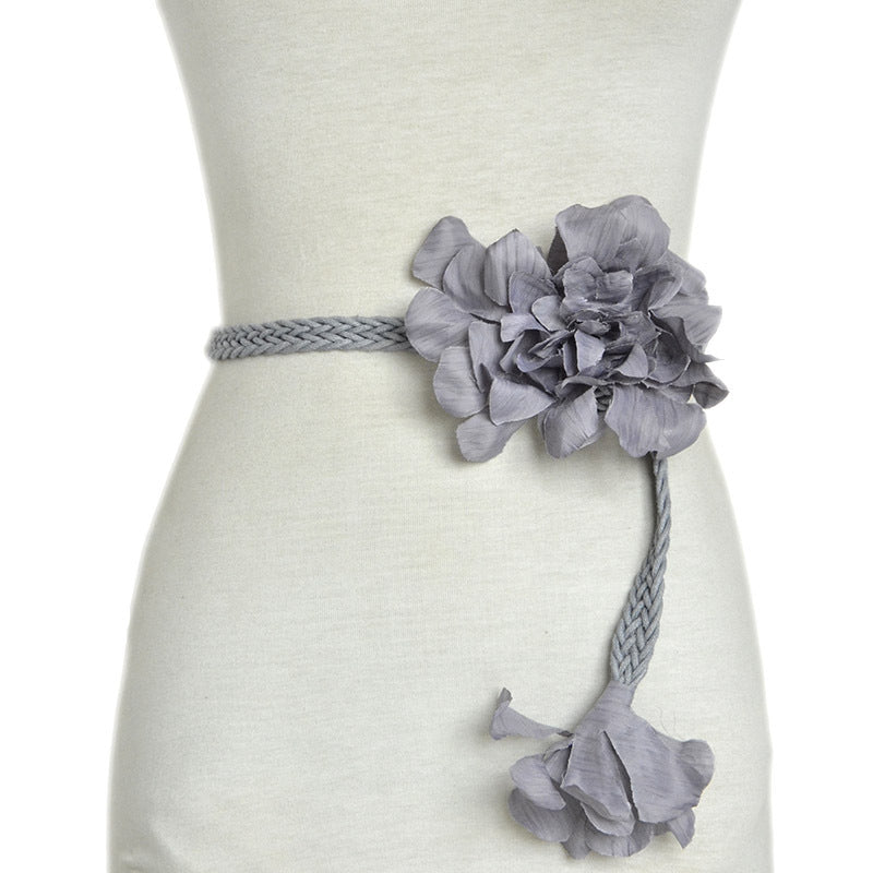 Women's new woven belt flowers